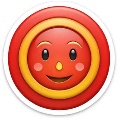 Emoji estilo vectorial de un sol rojo , en el centro un círculo blanco con borde rojo y una letra “U” roja gruesa. Diseño simple, colores sólidos, sin texto adicional, fondo transparente, estilo emoji oficial. sticker