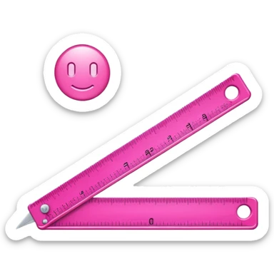 mac os icon, ruler, measures, bright pink sticker