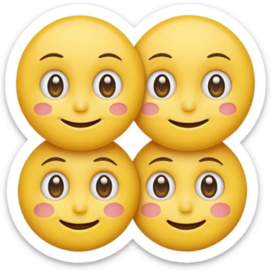 One smiley emojis smiling and frowning with big eyes sticker