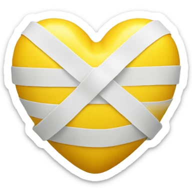 Yellow heart wrapped in bandage sticker