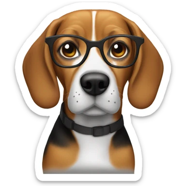 Beagle with glasses sticker