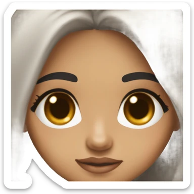 lightskin indian girl with big brown eyes and long black hair with a babydoll top on sticker