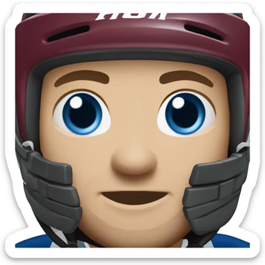 Hockey player in avalanche uniform fair skin blue eyes  sticker