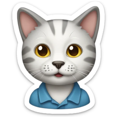 Cat with a job sticker