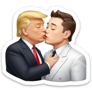 Donald Trump and Elon Musk kissing  sticker