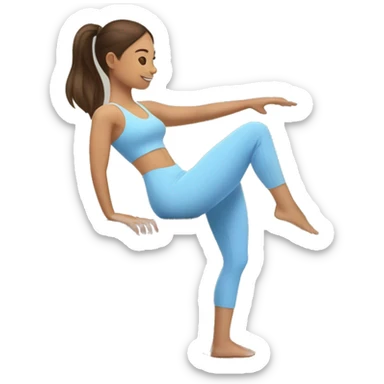 Brown hair girl and light tan skin and light blue active ware doing reformer Pilates  sticker
