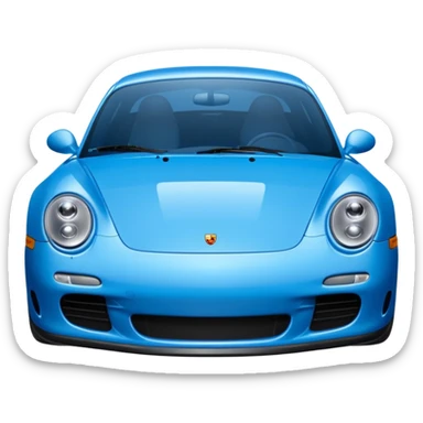 2004 blue porsche carrera with eyes sticker