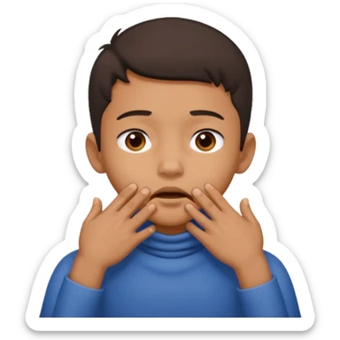 A person cris crossing hands on neck choking itself out mixed boy  sticker