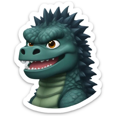 Godzilla with hair sticker