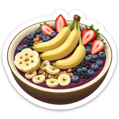 Vaso con açai, que lleve granola plátano arándanos y frutillas sticker