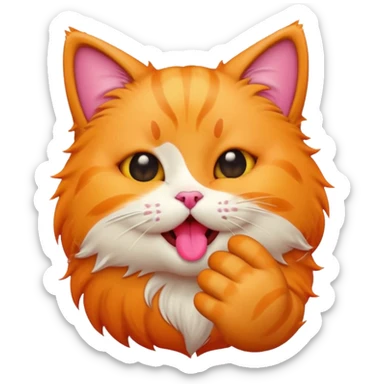 A cute cat emoji blowing a kiss with a little bite sticker