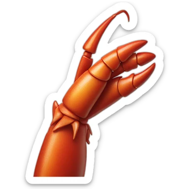 lobster claw shaking hands sticker