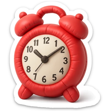 red vintage alarm clock sticker