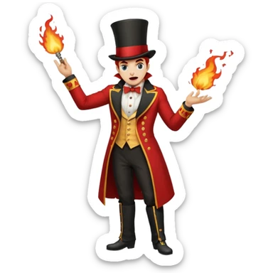 tiger  vintage-circus-performer-spitting-fire full body sticker