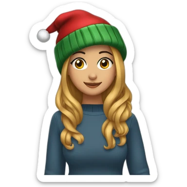 Kimberly loaiza con gorro navideño sticker