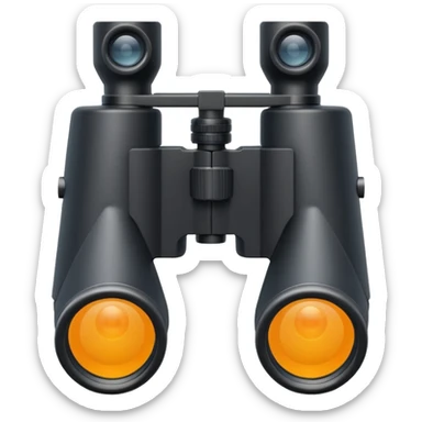  simple black binoculars with large lenses make lenses point out straight sticker