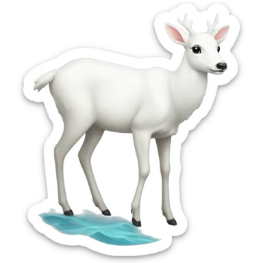white deer see the sea sticker