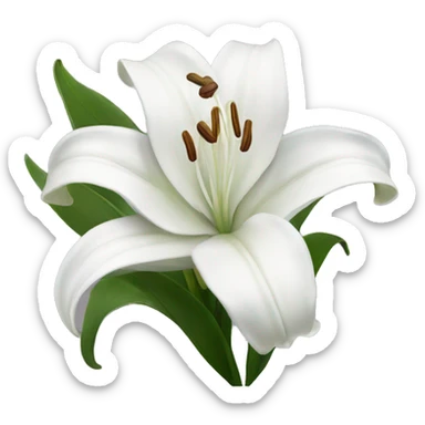 White lilies  sticker