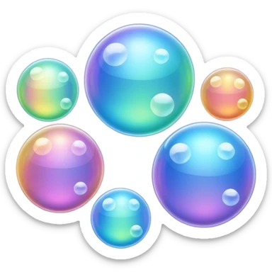 multiple bubbles in y2k style sticker