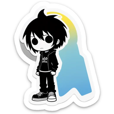 Emo kid sticker