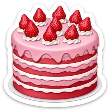 Generate a strawberry cake sticker