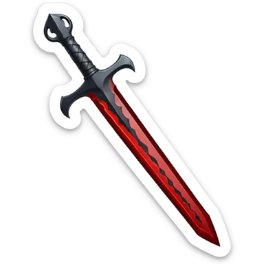 iOS emoji, dark fantasy dagger, obsidian blade, runes, blood drop, clean render, minimalism sticker
