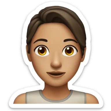 brunette girl with freckles and hazel eyes sticker