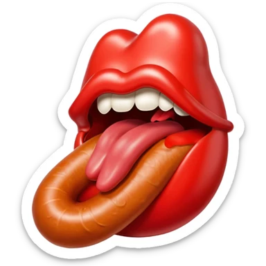 The Rolling Stones' trademark emblem is huge lips and a long tongue cut out like a sausage, modeled after the Prljavo Kazalište band's emblem sticker