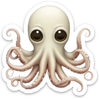 Octopus with a human face with a very straight jaw sticker