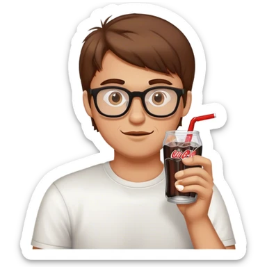 Brown haired guy with glasses drinking Diet Coke  sticker