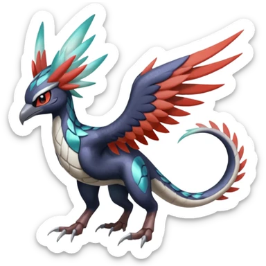 Trico-Dialga-Yveltal-Meloetta-Latias-Nargacuga-Noivern-hybrid-fusion-creature, full body sticker