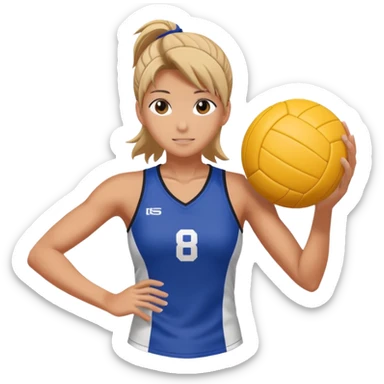 volleyball player, anime, with volleyball ball sticker