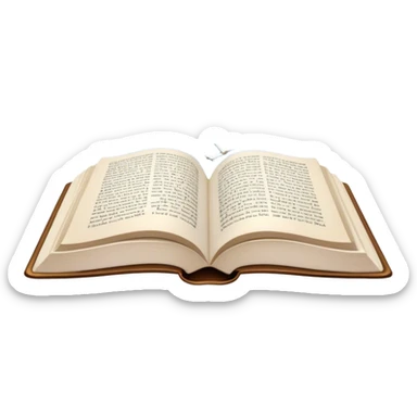 Icon for Poetry Reading: an open book with verses on the pages, from which fly pages transforming into a large flock of small white birds soaring into the blue sky. The icon should evoke the freedom and beauty of poetry. Transparent background. sticker