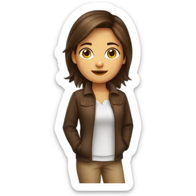 fille-brune-aux-yeux-marrons-en-tenue-étudiante sticker