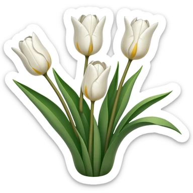 White tulips sticker