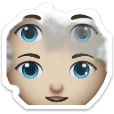 two cute eyes in a snowstorm sticker