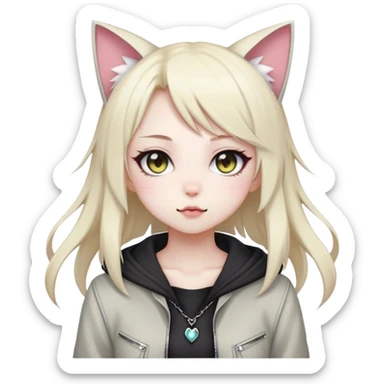 Edgy Kawaii Cute Cool Beautiful Elegant Pretty Anime Catgirl sticker