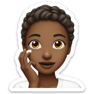 Girl doing her skincare  sticker