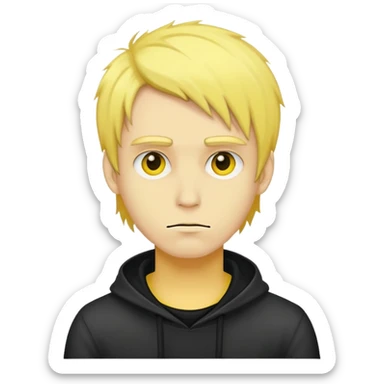 Make an yellow man like this 🙄 and make him have emo hairs sticker