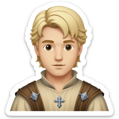 medieval male blonde hairstyle sticker