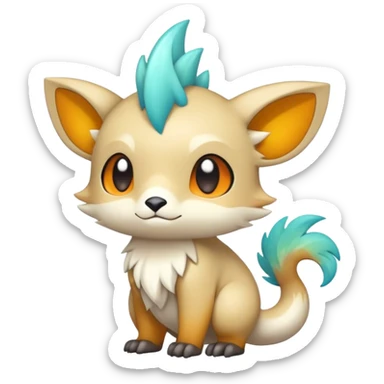 Cute cool colorful fantasy animal hybrid Fakemon full body sticker