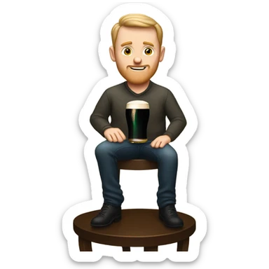 White man hammered drunk drinking Guinness in an Irish pub sticker