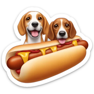 hotdog with two dogs sticker