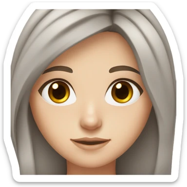 White Girl with freckles, brown hair, grey eyes, sticker