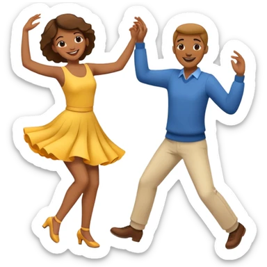 two people dancing together, cheerful and lively sticker