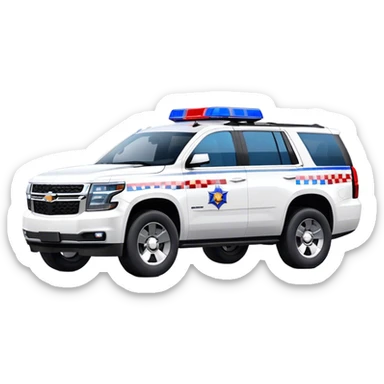 Emergency Response SUV - Chevrolet Tahoe (Model Year: 2021) (Iconic colour: White with red/blue sirens) sticker