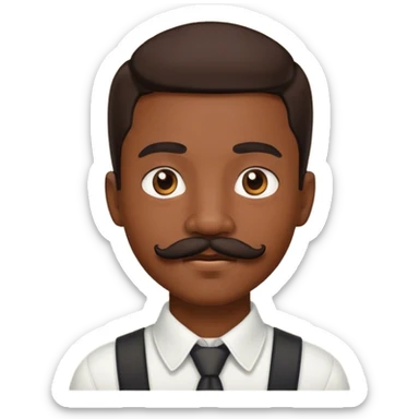 Black boy with mustace in bathroom sticker