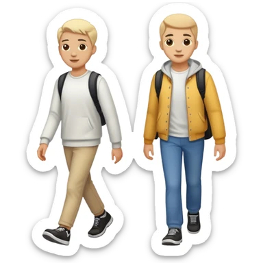 Two friends walking sticker