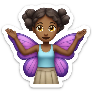 Girl with butterfly wings and 4 arms sticker