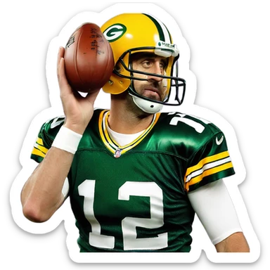 Aaron Rodgers spiking an eggplant sticker
